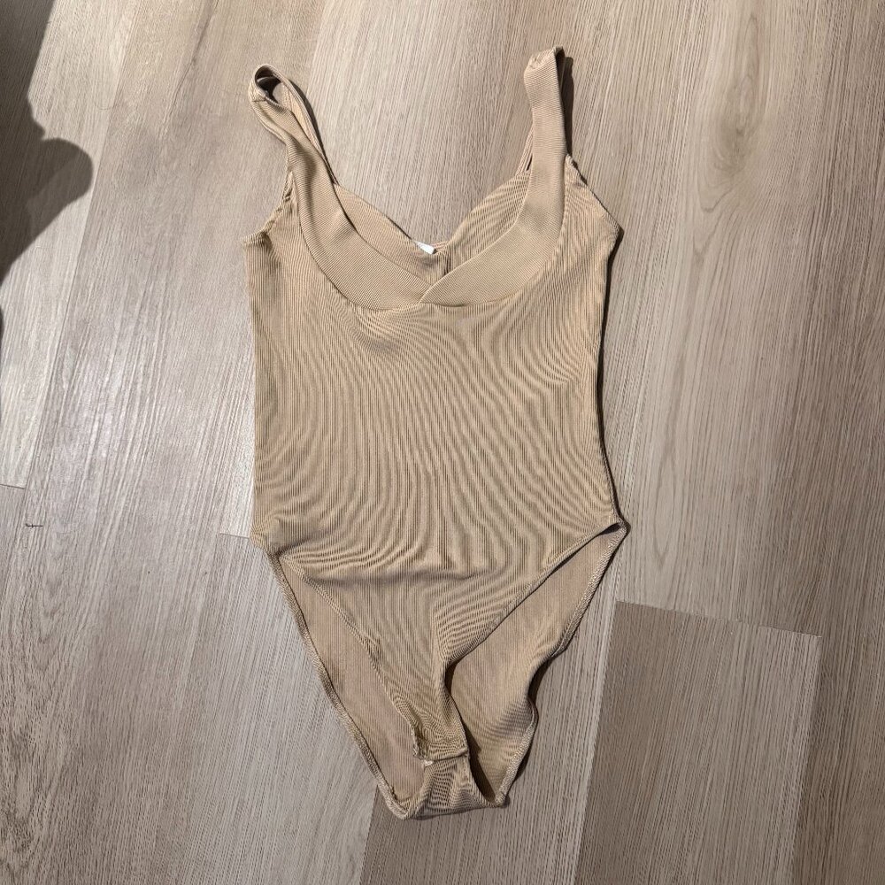 H&M nude body con ribbed bodysuit